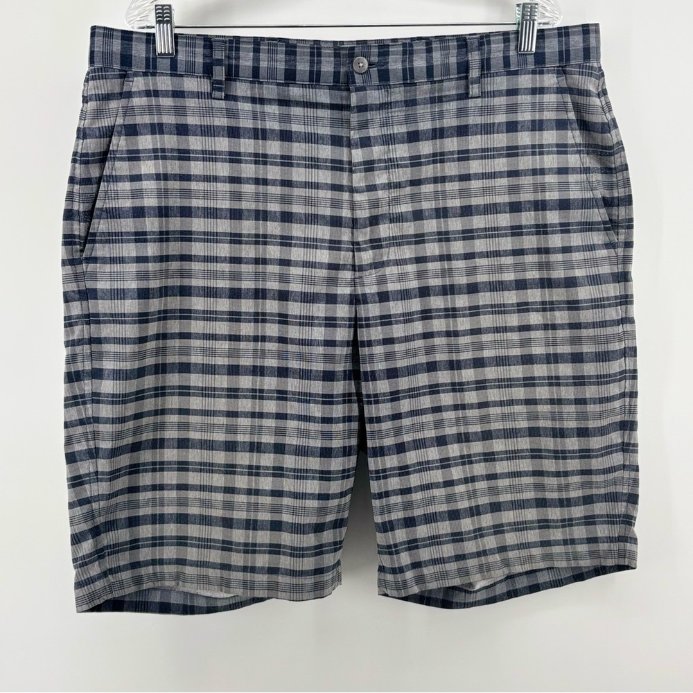 FootJoy Mens Navy and Gray Plaid Chino Golf Shorts‎ Size 38